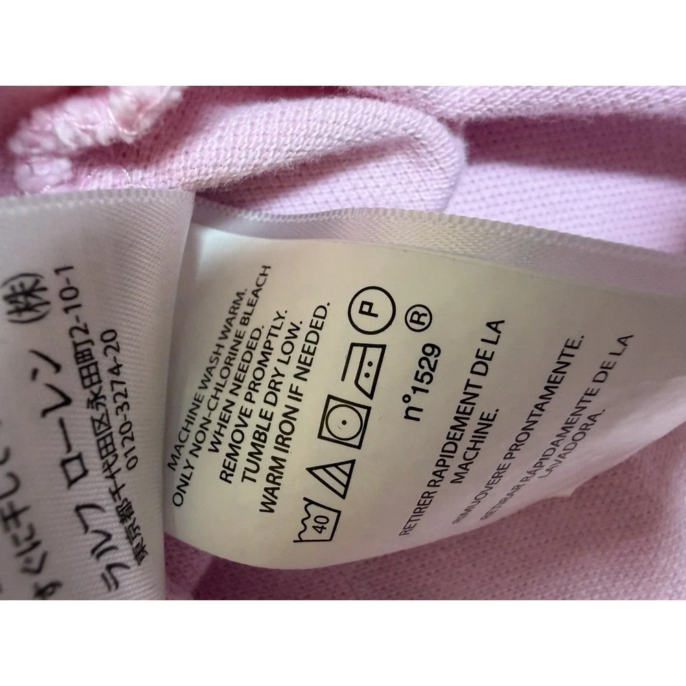Polo Ralph Lauren Custom Slim Fit Polo Shirt Women's M Pink Big Pony Rugby USA